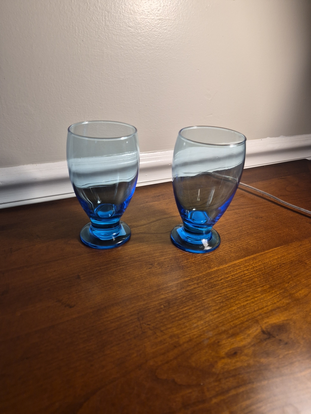 NWT Cristar Blue Stemmed Glassware Set - Stylish Blue Drinkware Made In Colombia
